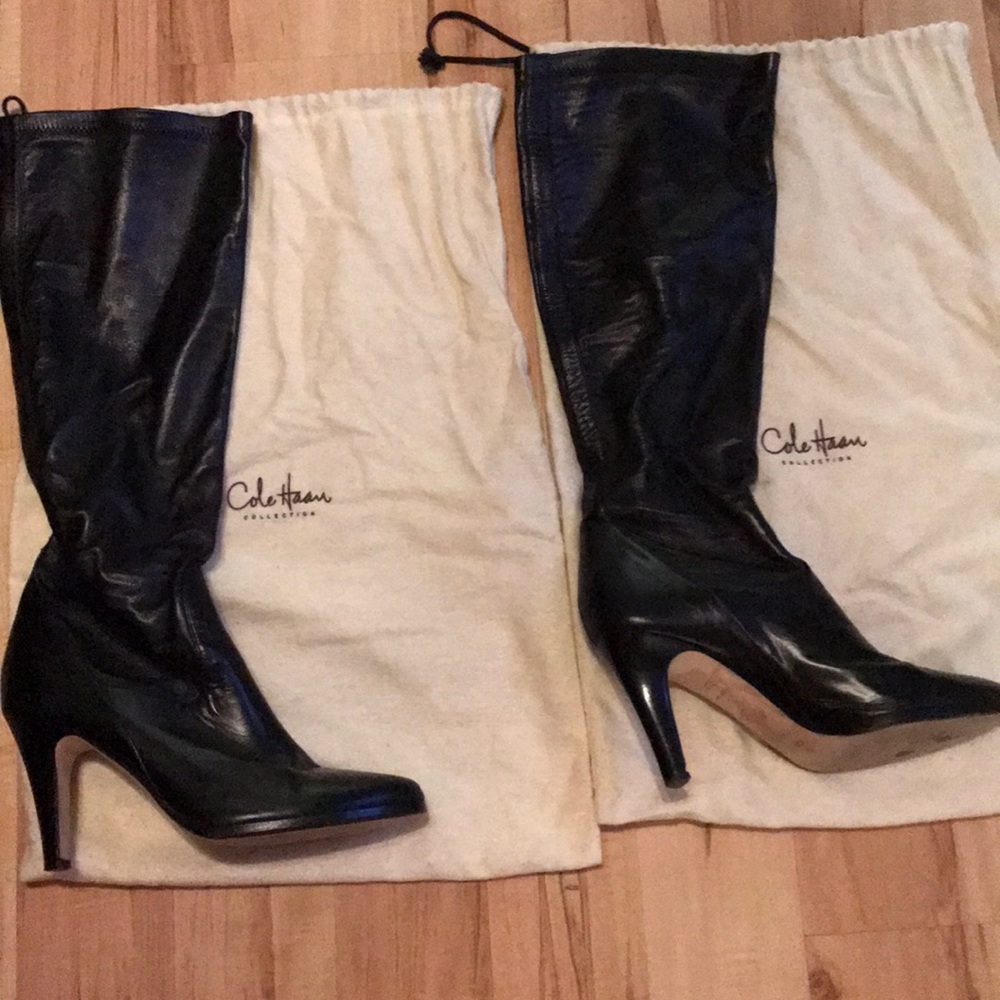 4 in heeled leather boots